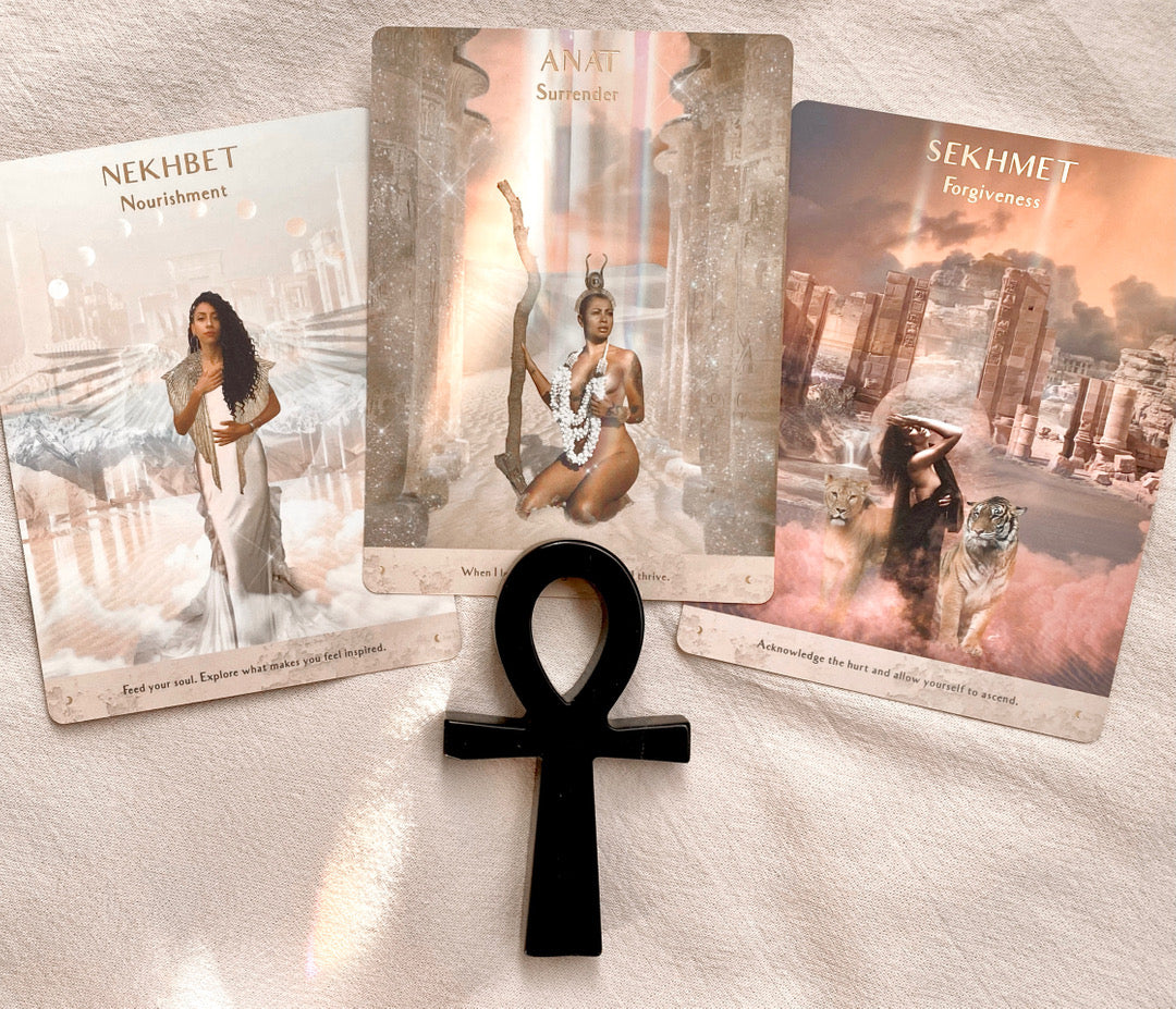 Terra Qi Goddess Oracle Deck | Goddess Energy | Goddess Deck | Oracle Deck | Gold Foil | 44 Card Deck with Guidebook | Divine Feminine 