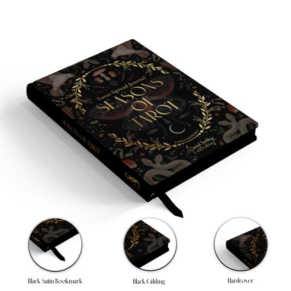 Seasons of Tarot A guided tarot journal with 66 spreads, daily affirmations, and intuitive prompts for self-reflection, transformation, and conscious connection.