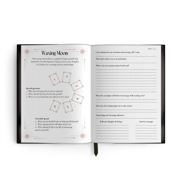 Seasons of Tarot A guided tarot journal with 66 spreads, daily affirmations, and intuitive prompts for self-reflection, transformation, and conscious connection.