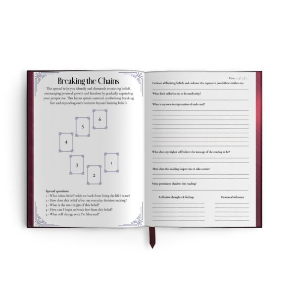 Shadows of tarot spread journal Explore your subconscious with Shadows of Tarot—a guided journal featuring 66 spreads for shadow work, healing, and deep spiritual transformation.