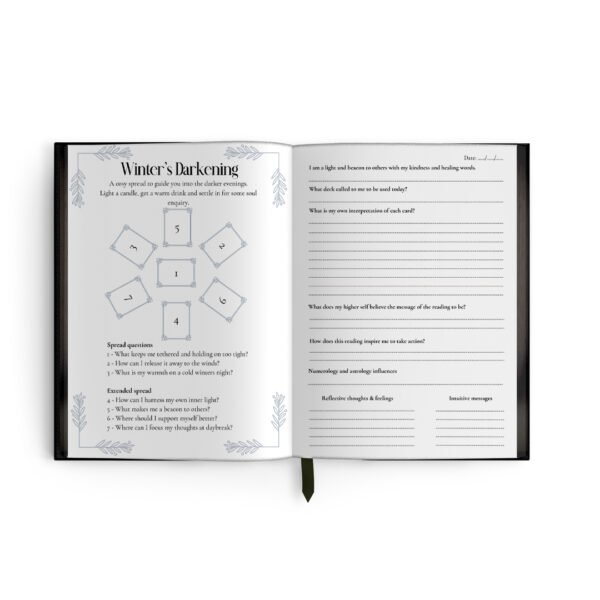 Seasons of Tarot A guided tarot journal with 66 spreads, daily affirmations, and intuitive prompts for self-reflection, transformation, and conscious connection.